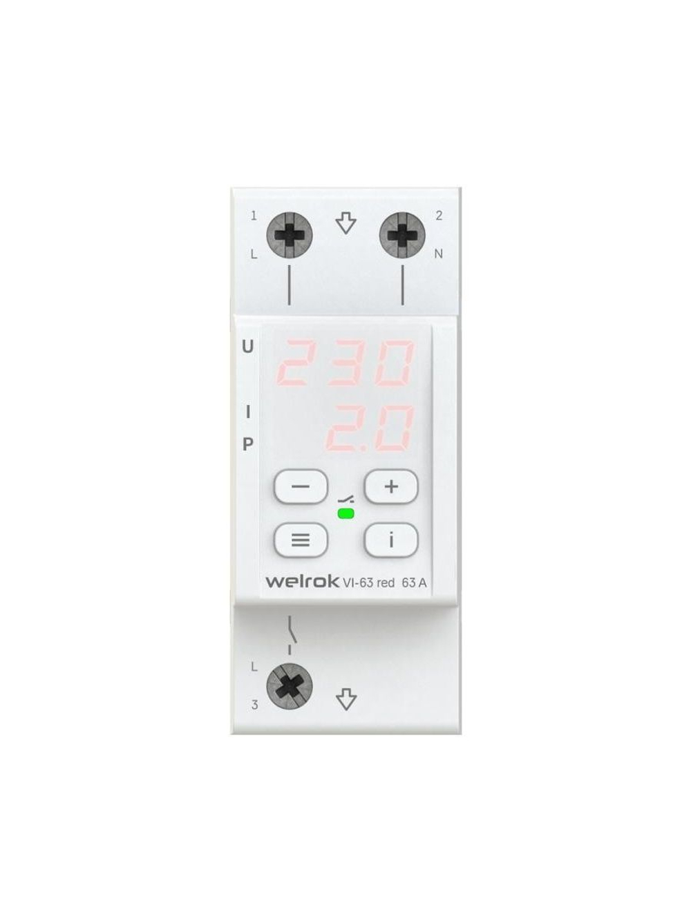Реле напряжения с контролем тока VI-63 red Welrok 4660251140281