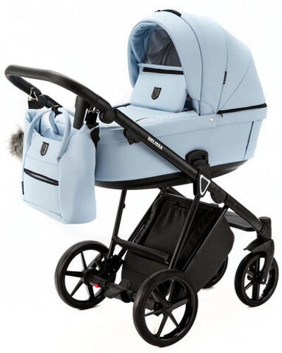 Детская коляска Adamex Belissa Deluxe 3 в 1 B-SA17 (ГОЛУБАЯ КОЖА)