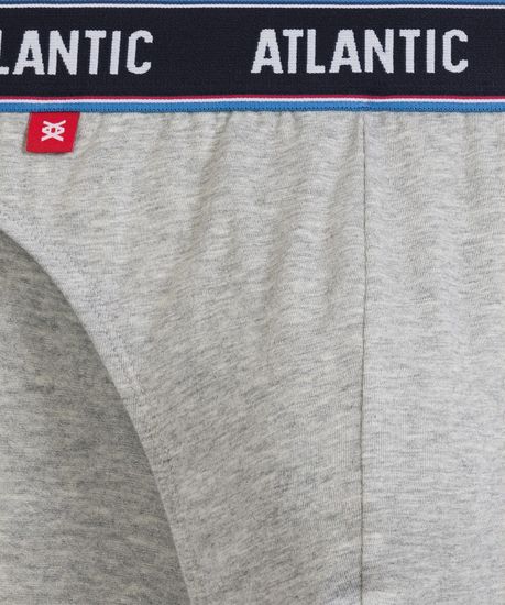 Мужские трусы (3шт) слипы спорт Atlantic 3MP-200, хлопок, темно-синий + коралловый + серый меланж