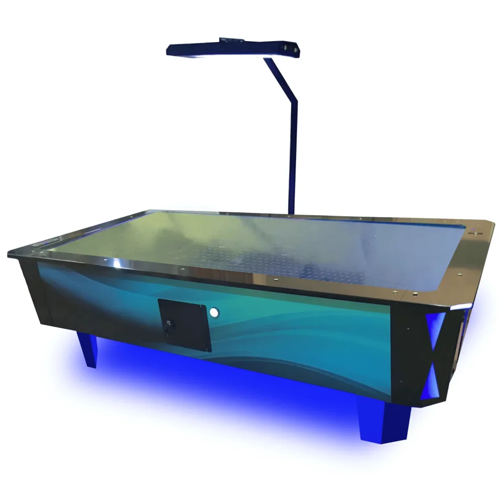 Аэрохоккей Premium комплектация (220*120*75 см.) стальное поле + лампа + доп. подсветка