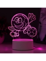 Светильник 3D ночник RISALUX «Футбол», LED RGB, от сети, 13×