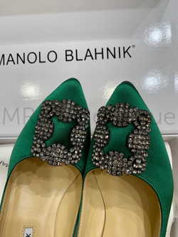 Женские Туфли-лодочки Manolo Blahnik в изумрудном цвете