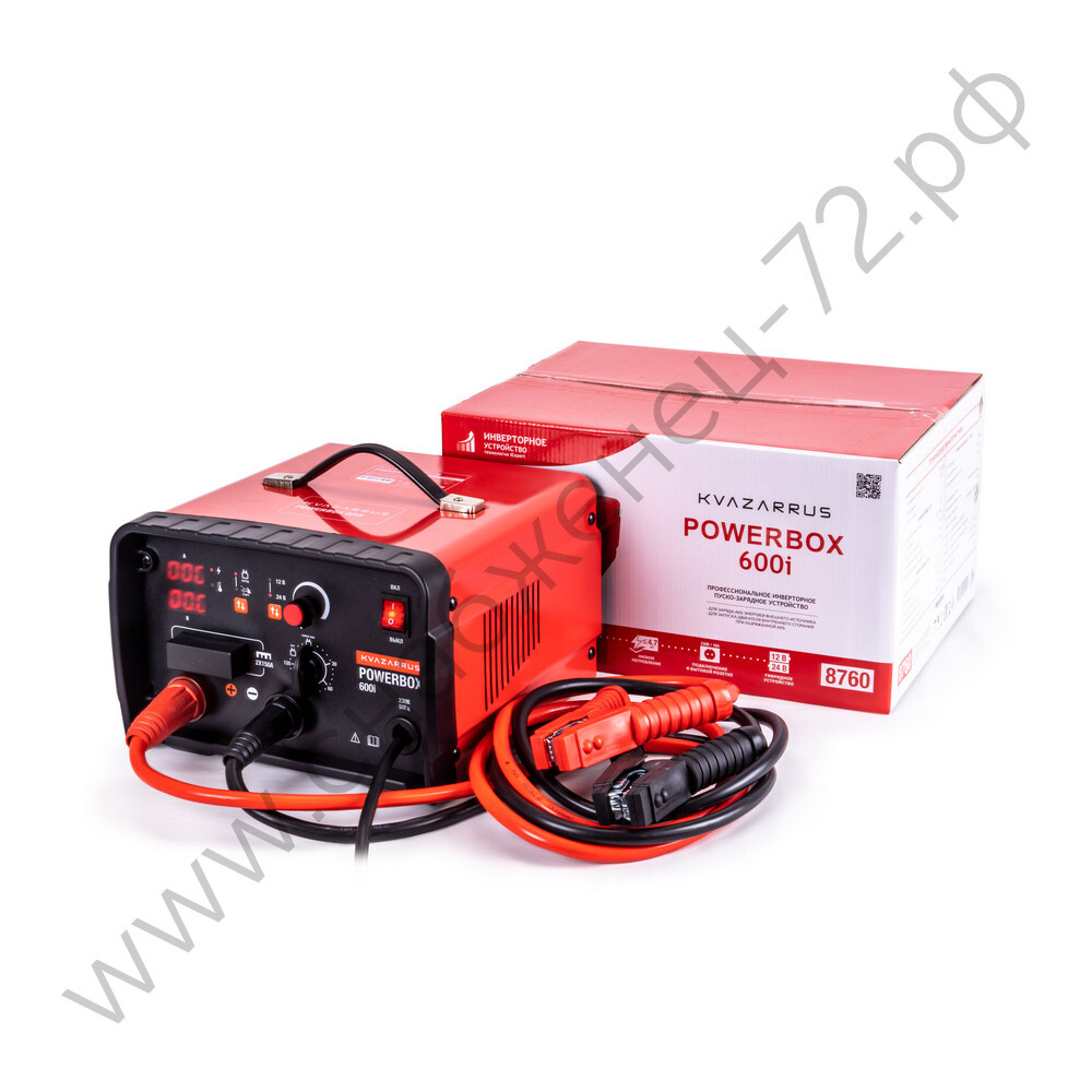 Инверторное пуско-зарядное устройство KVAZARRUS PowerBox 600i, таймер, цветная коробка