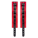 Красно-черные оковы на ноги из кожи ToyFa Theatre 702007