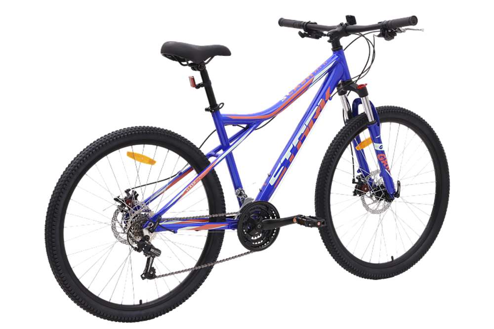 Велосипед 27,5" Stark'24 Slash 27.1 D р.16" насыщенный синий/мятный, красный