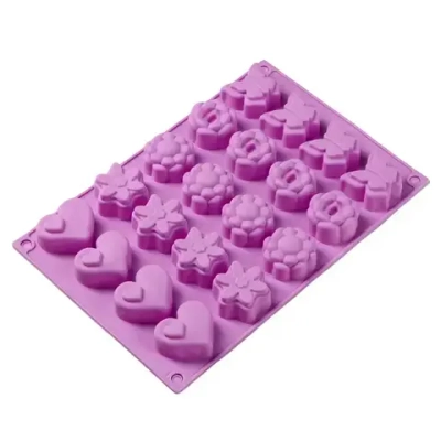 Форма «Сердце, бабочка, цветок», 29,8×19,7 см, 20 ячеек, цвет МИКС