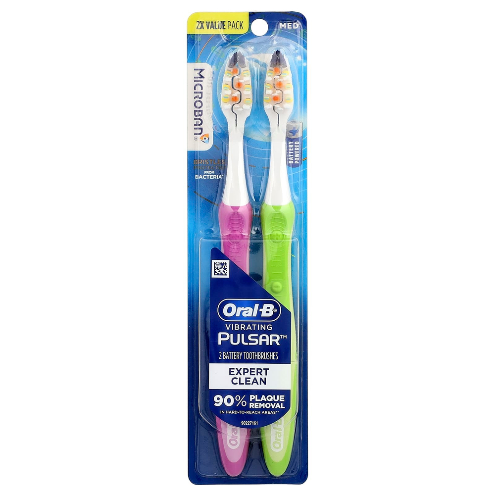 Oral-B, Pro-Health, Pulsar, зубная щетка на батарейках, средняя, 2 шт. в упаковке