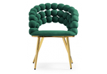 Стул на металлокаркасе Woodville Ball green, gold