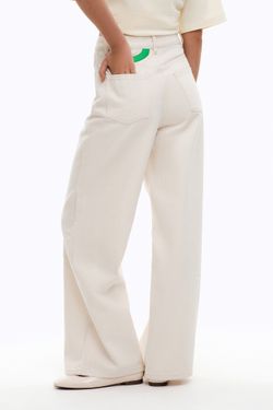 Джинсы с вышивкой (Ришелье), молочные