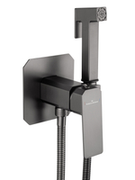 Смеситель с гигиеническим душем встраиваемый WONZON & WOGHAND DIAMOND, Темный графит (WW-88829011-BGM)