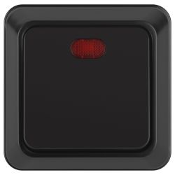 Выключатель Intro Quadro 2-102-05 с подсветкой 10А-250В IP20 ОУ антрацит | Intro