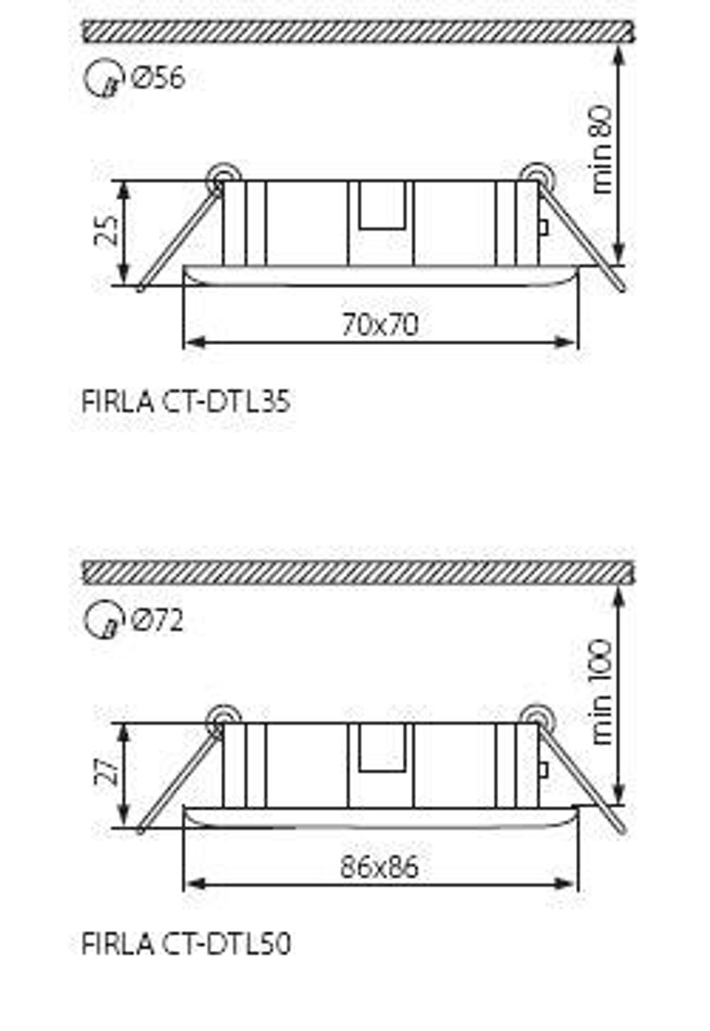 Светильник маленький потолочный KANLUX FIRLA CT-DTL35-SC