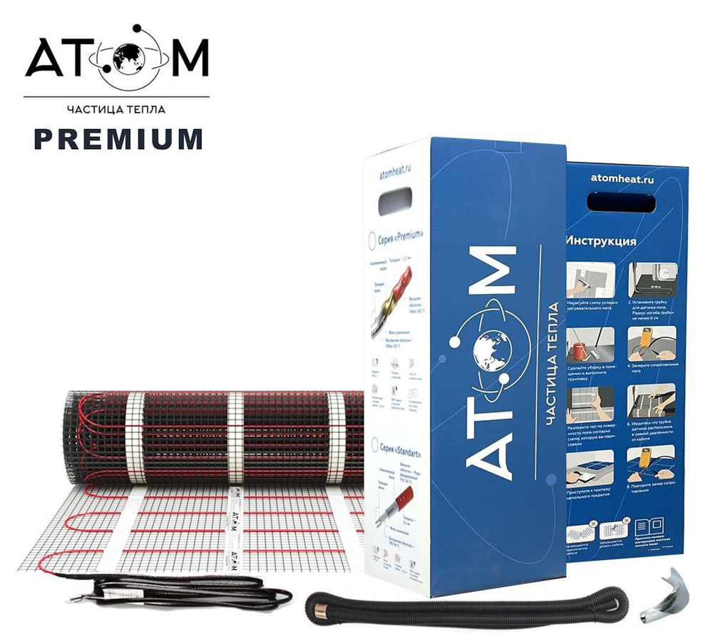 Нагревательный мат Атом Premium 9,50 кв.м
