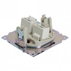 Розетка двойная Ethernet RJ-45 без рамки Stekker Катрин 50006