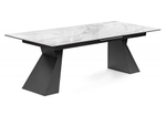Стол стеклянный Woodville Денхольм 240(290)х100х75 белый мрамор, черный