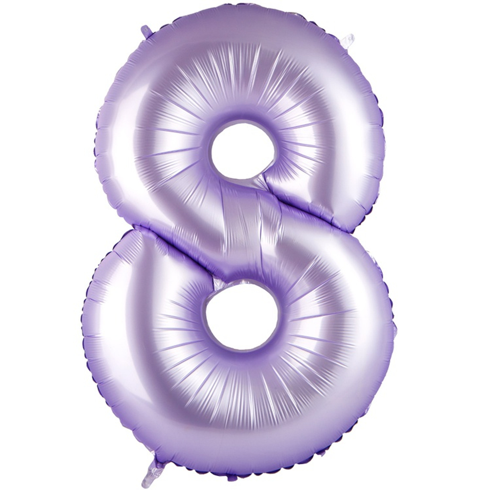 Шар фольгированный Цифра 8 101 см (Лаванда)