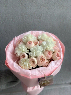 Букет цветов Клубничный йогурт