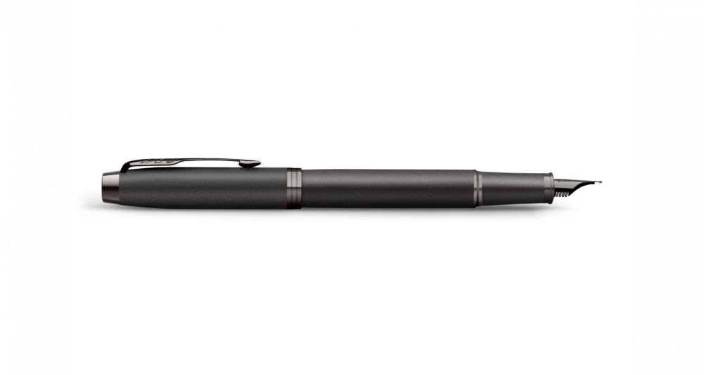 Перьевая ручка Parker IM Professionals Monochrome Titanium, перо:F/M, цвет чернил: blue, в подарочной упаковке.