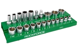 Набор торцевых головок RF-50221: 1/2"DR (10-32мм) универсальный профиль 22пр. ROCKFORCE