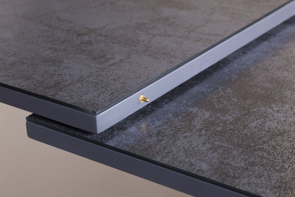 Стол раскладной Lincoln (160+40 см) глазурованное стекло черный