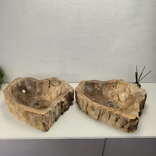 Раковина из окаменелого дерева ПАРА! OD-62096 55*55*15 2шт
