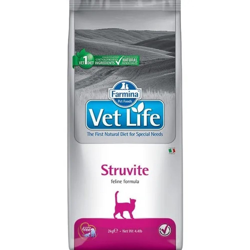 Сухой корм FARMINA Vet Life Cat Struvite для взрослых кошек при МКБ струвитного типа - 10 кг