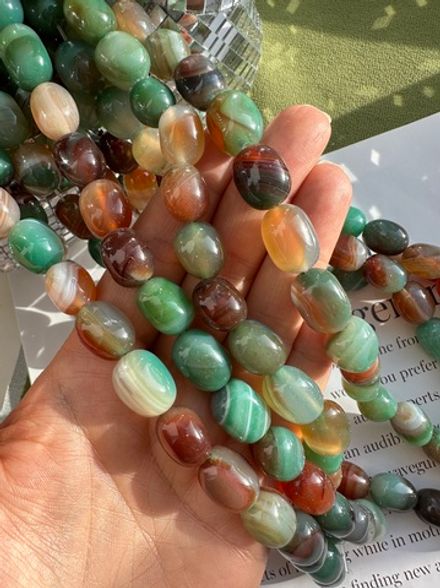 Бусины из агата 12х15мм, прямоугольная галтовка