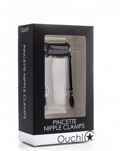 Чёрные клипсы на соски с цепочкой (Цвет: черный)