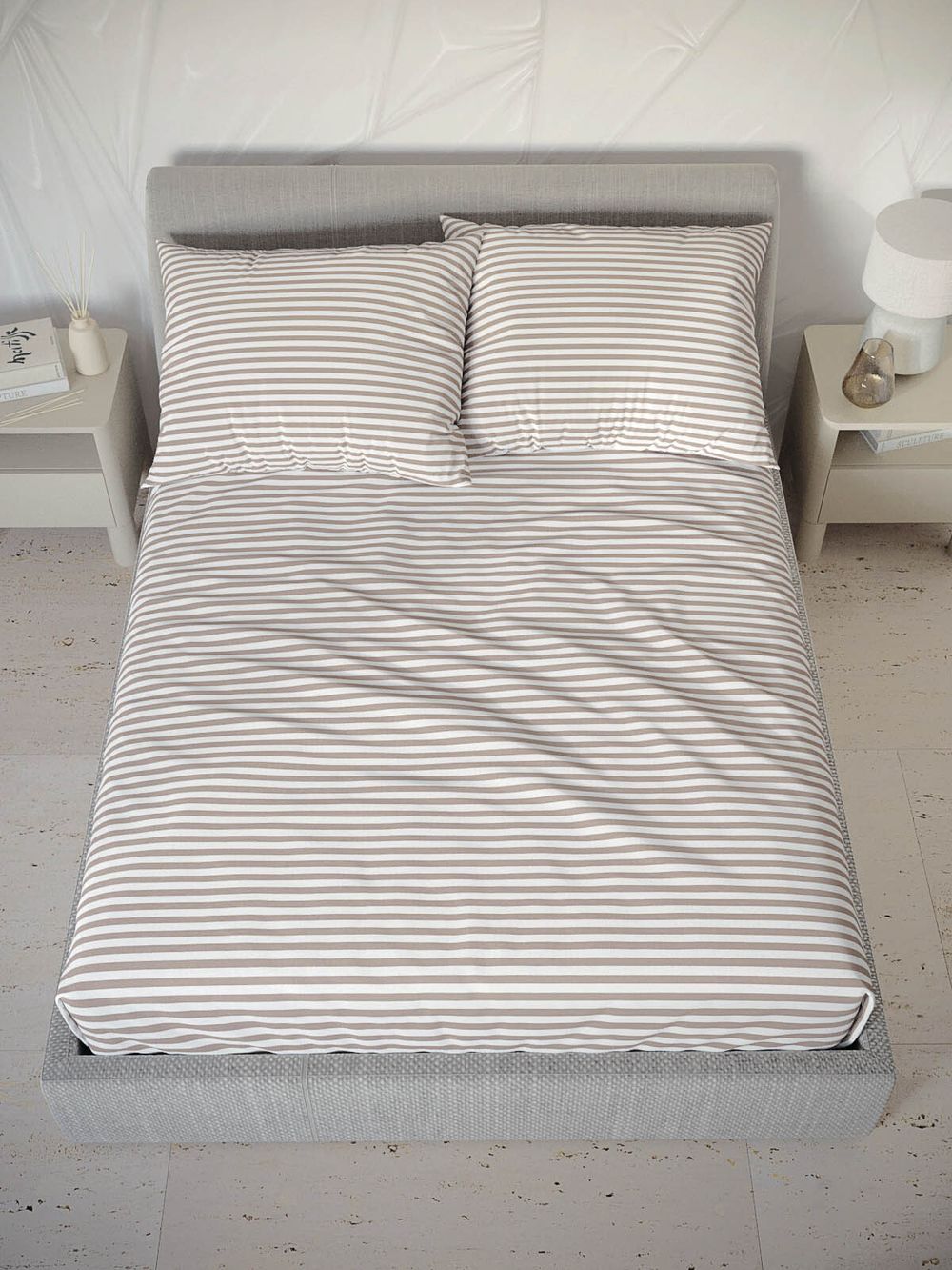 Постельное белье "Мэри (компаньон)" семейное наволочки 50х70 2шт Простынь на резинке 160х200 см Пододеяльник 145х215 см(2шт) Сказка сатин