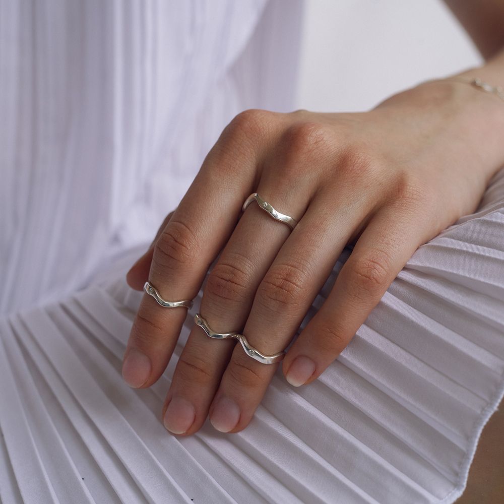 Кольцо на фалангу Reunion с маленьким камнем