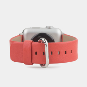 Ремешок кожаный для Apple Watch 40/41mm Classic кораллового цвета