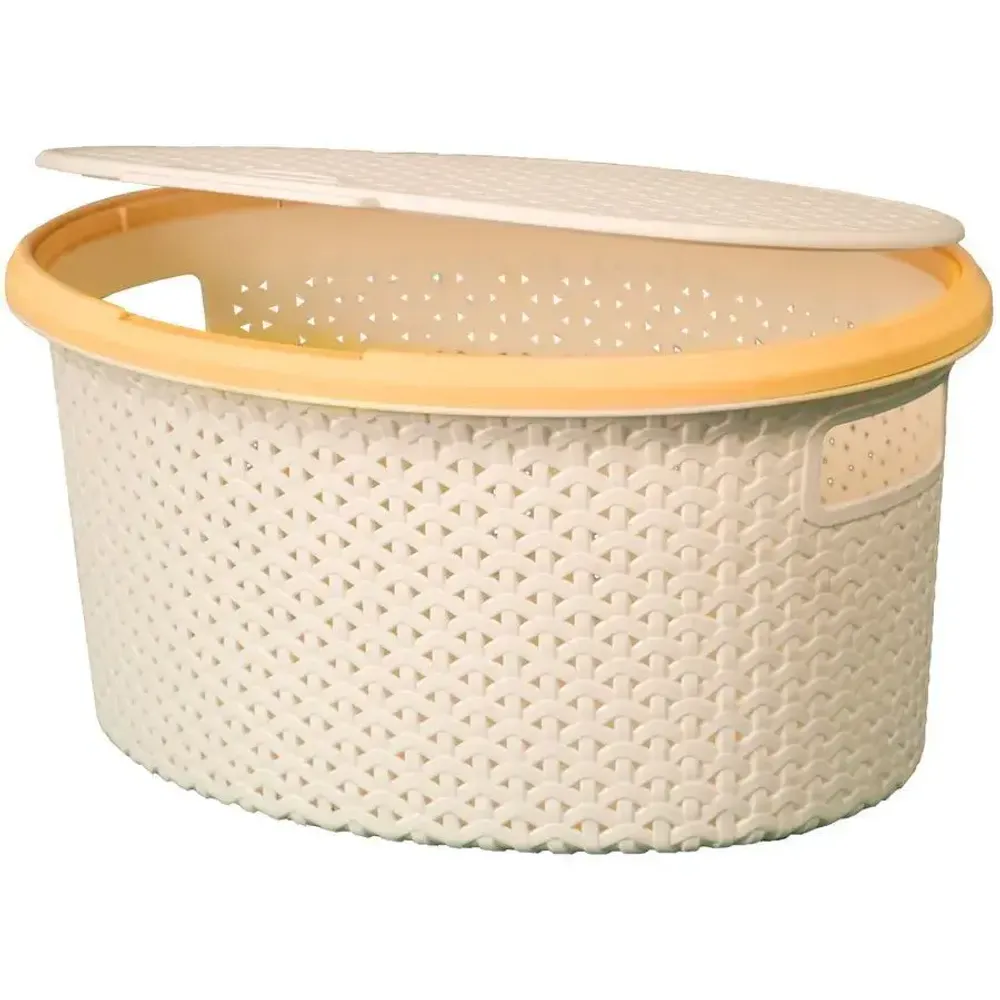 Корзина для белья Плетёнка 20л овальная с крышкой Корзина для белья Плетёнка 20л овальная с крышкой