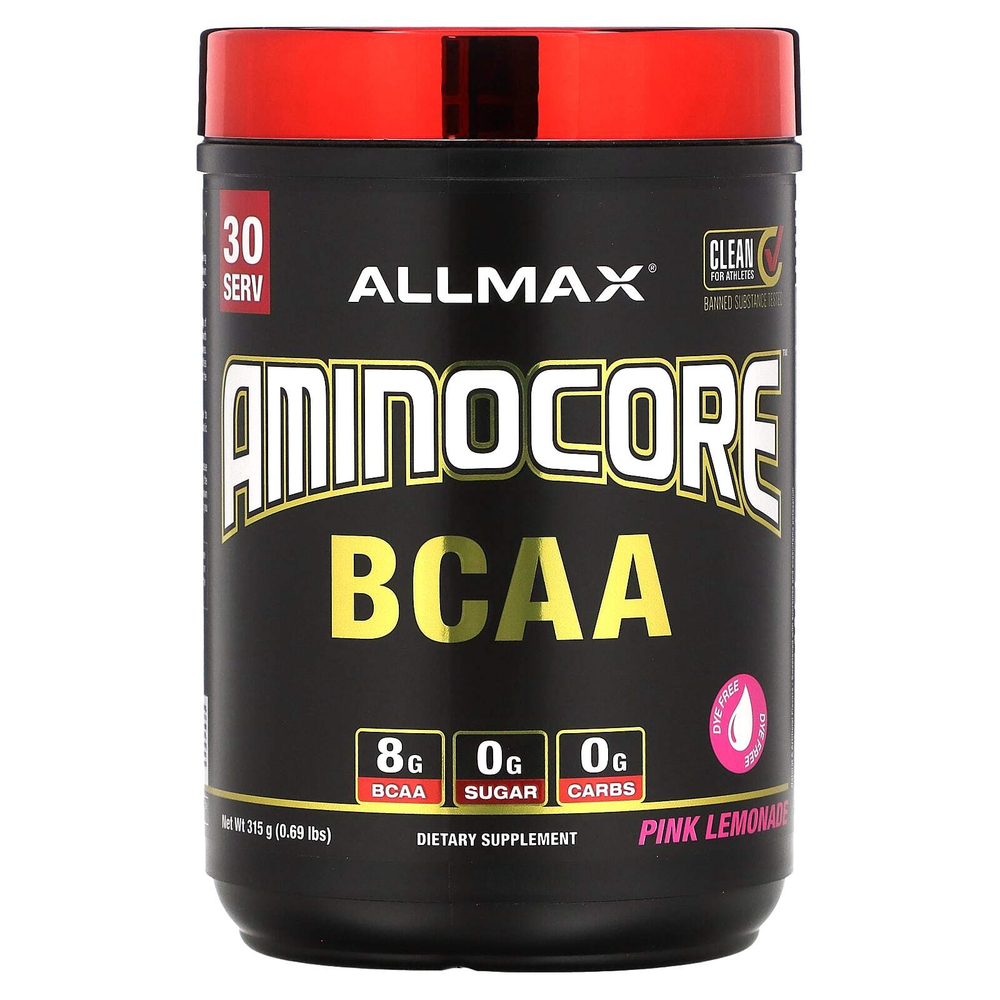 ALLMAX, AMINOCORE™ BCAA, со вкусом розового лимонада, 315 г (0,69 фунта)