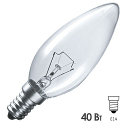 10 шт Лампа накаливания свеча Е14 40 Вт прозрачная Navigator 94303 NI-B-40-230-E14/CL