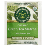 Traditional Medicinals, органический зеленый чай матча с обжаренным рисом, 16 упакованных чайных пакетиков, 24 г (0,85 унции)