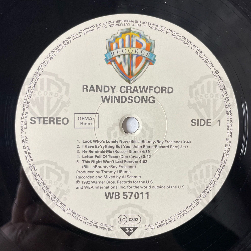 Винтажная виниловая пластинка LP Randy Crawford Windsong (Germany 1982)
