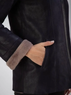 Дубленка натуральная короткая с капюшоном Турция