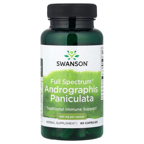 Swanson Vitamins, Full Spectrum®, андрографис метельчатый, 400 мг, 60 капсул