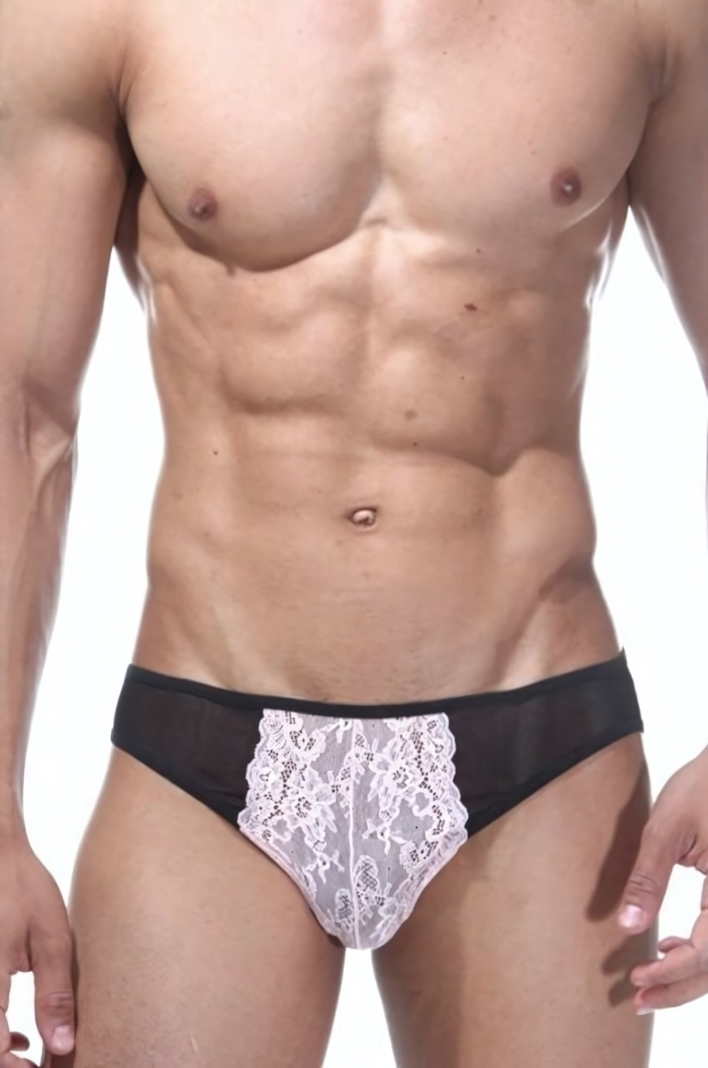 Черно-розовые трусы-слипы (Размер: L-XL) (Цвет: черный с розовым)