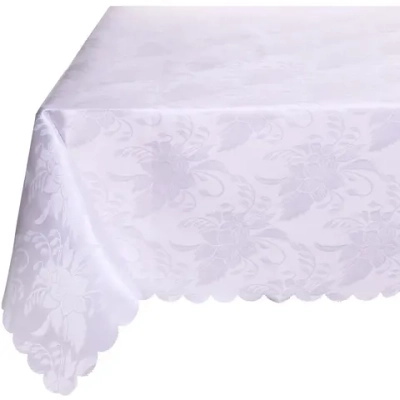 Скатерть 148*180 см «Классика», бутоны, цвет белый