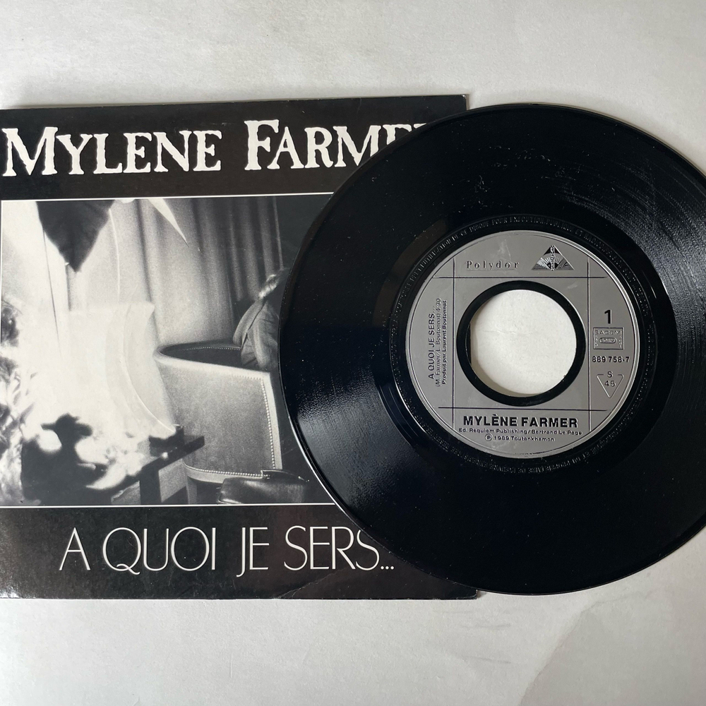 Винтажная виниловая пластинка EP Mylene Farmer A Quoi Je Sers (Франция 1989) 7 дюймов