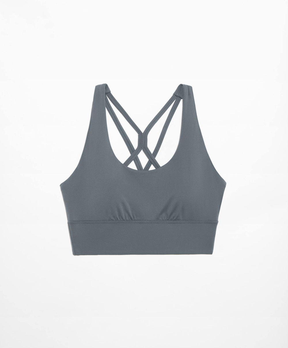 Oysho Спортивный бюстгальтер с бретелями на спине, стальной