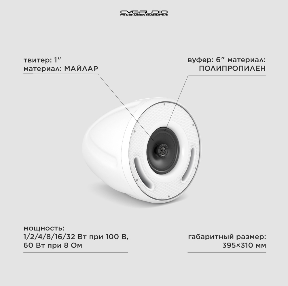 CVGAUDIO CS608TW Подвесная акустическая система 8ohm/100V