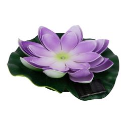 USL-S-828-PT060 PURPLE WATERLILY Садовый светильник на солнечной батарее Фиолетовая кувшинка. Плавающий. 1 светодиода. Теплый белый свет. 1xААA Ni-Mh аккумулятор в-к. IP44. TM Uniel