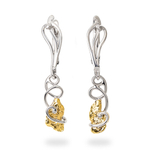 Серьги из белого золота 585 пробы с самородками