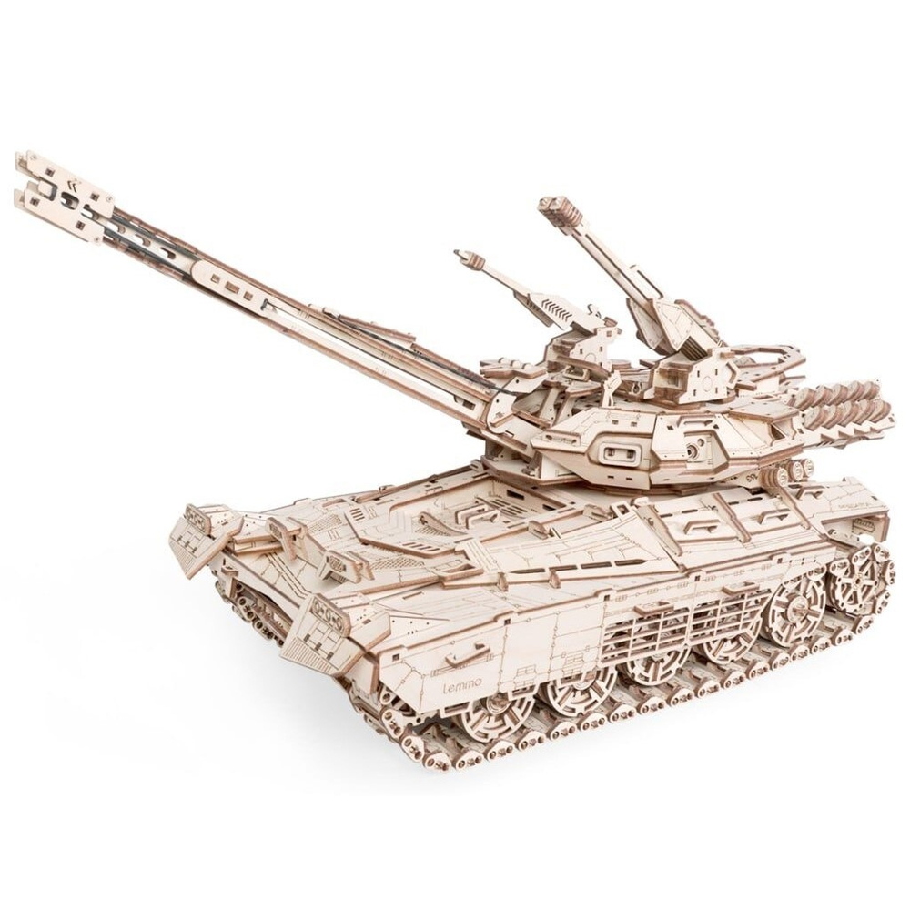 Танк Хищник от Lemmo из фанеры. Деревянный конструктор, сборная модель, 3D пазл, военная техника, стреляет