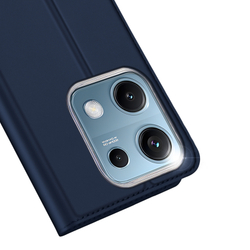 Чехол книжка из PU кожи синего цвета от Dux Ducis для Xiaomi Redmi Note 14S, серия Skin Pro Series Case