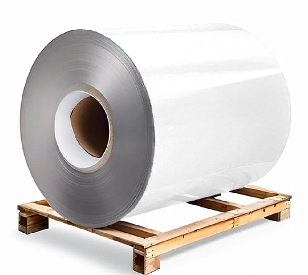 Сталь оцинкованная 0,5х1250х3000 мм RAL 9016 снежно-белый Грунт обр.стороны / защ.пленка