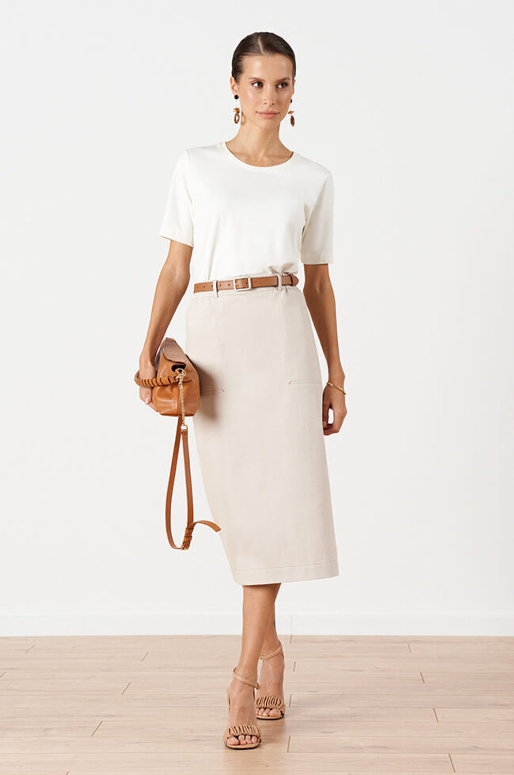 4885 Юбка женская (бежево-серый)