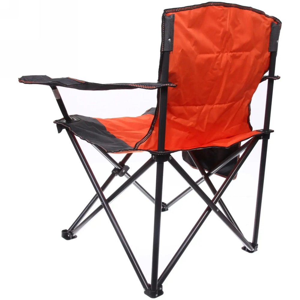 Кресло складное с подлокотниками до 120кг Турист 62*63*95см серо-оранжерое